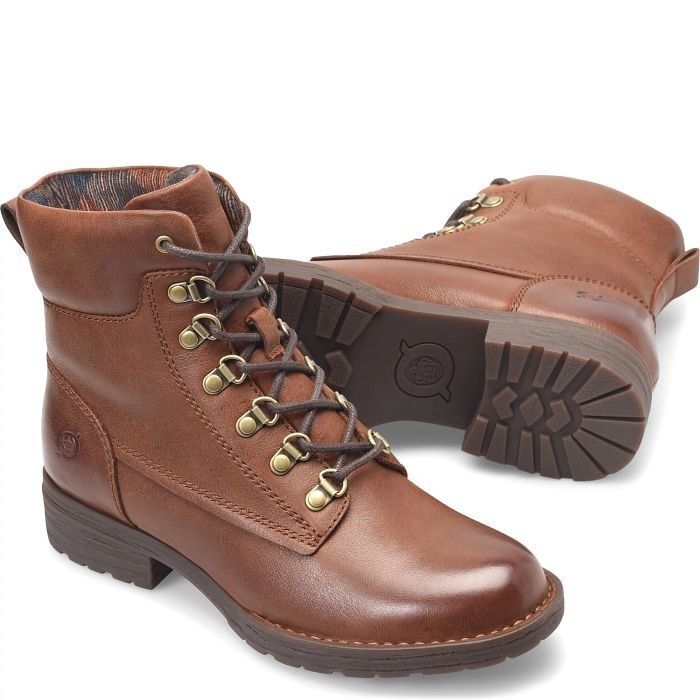 Born Women Codi Sorrel Brown Suede Lace-Up Combat Boots Sz 9 Nwob